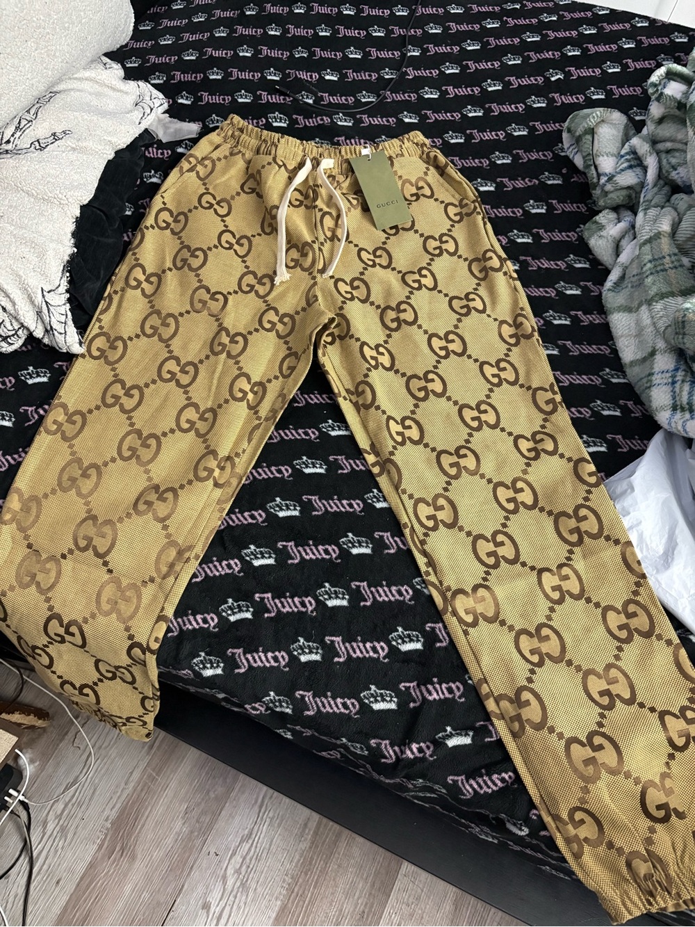 Gucci Brown and Tan GG Monogram Track Pants
